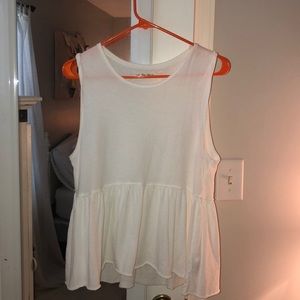 white peplum tank